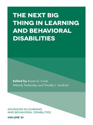 cover image of The Next Big Thing in Learning and Behavioral Disabilities